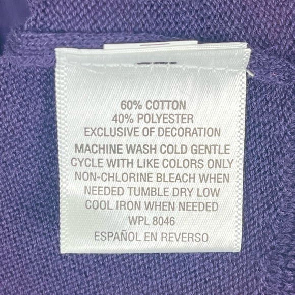 Style & Co. Petite Purple Lightweight Sweater Dress w/ Floral Embroidery Sz PL - Picture 8 of 9